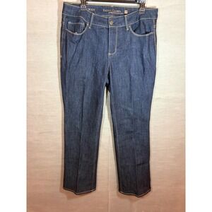 Faded Glory Curvy Bootcut Jeans Size 14 Dark Blue Denim Rinse Mid Rise